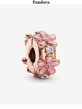 Authentic Pink Daisy Spacer Clip Charm